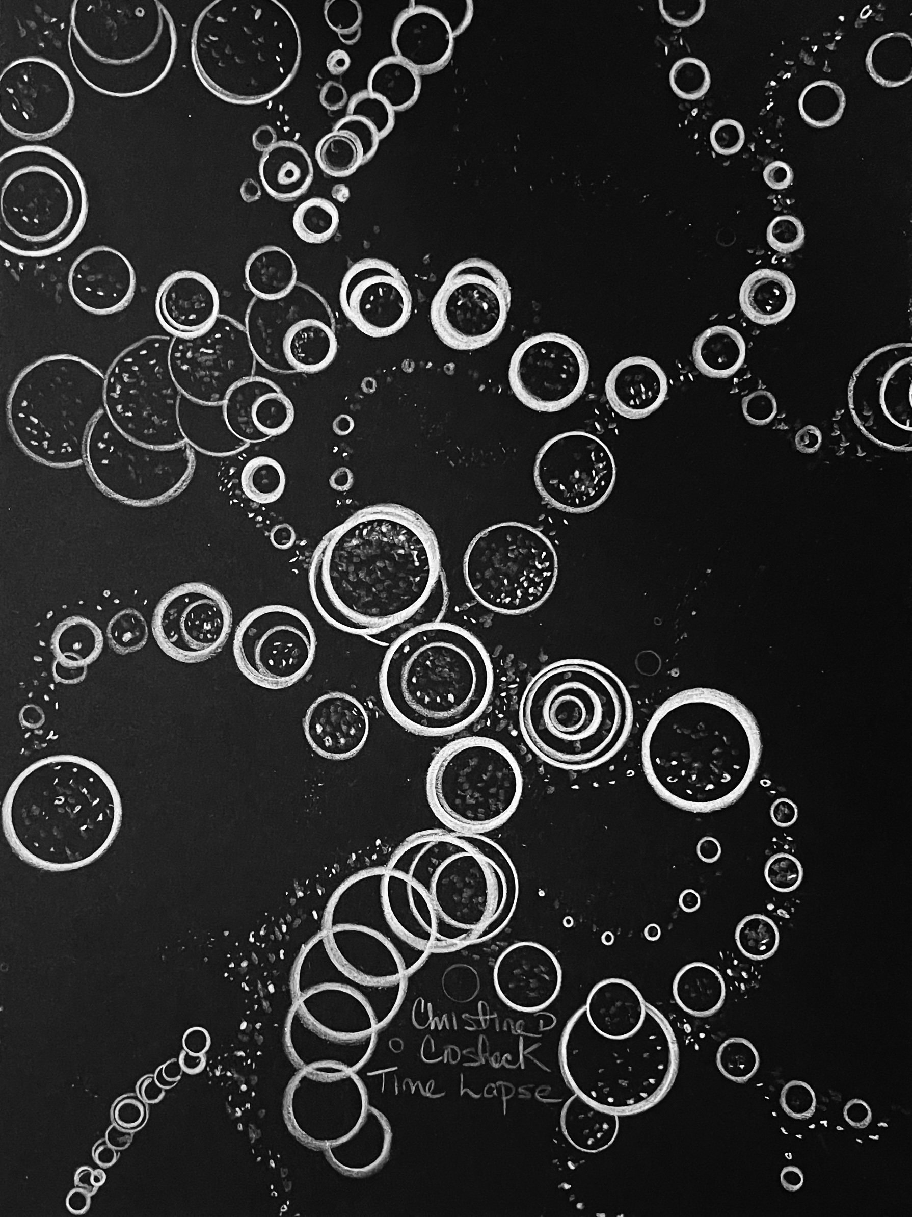 Black and White Geometric Drawing, Original, Title: “Time Lapse”, 9” by 12”, $420 (Unframed)