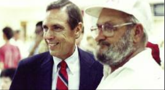 Crabby Bill and Governor Bob Martinez at a fundraising event.