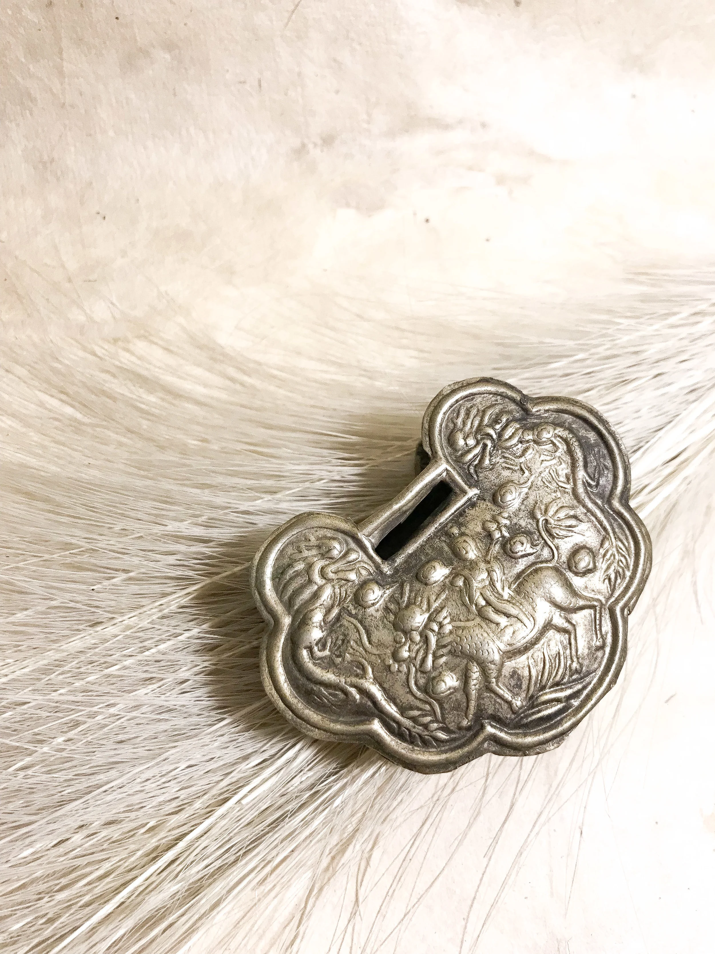 Chinese Silver Lock Pendant 