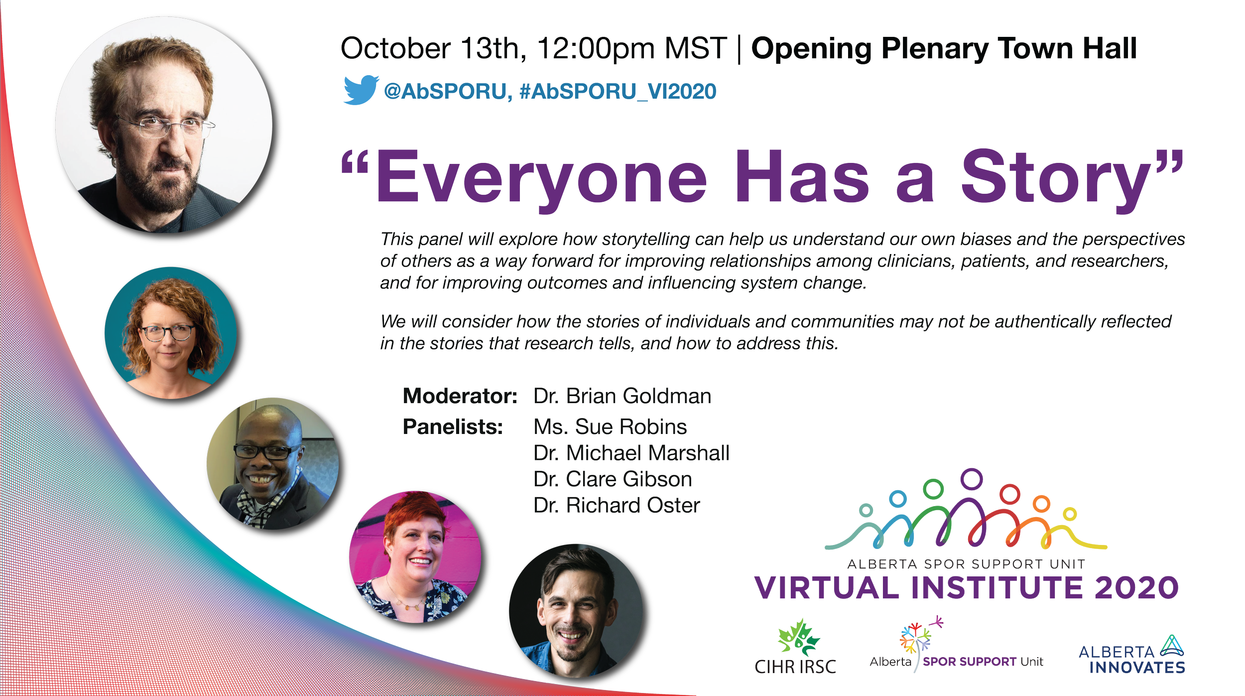 Alberta SPOR SUPPORT Unit Virtual Institute Town Hall on Storytelling, October 2020