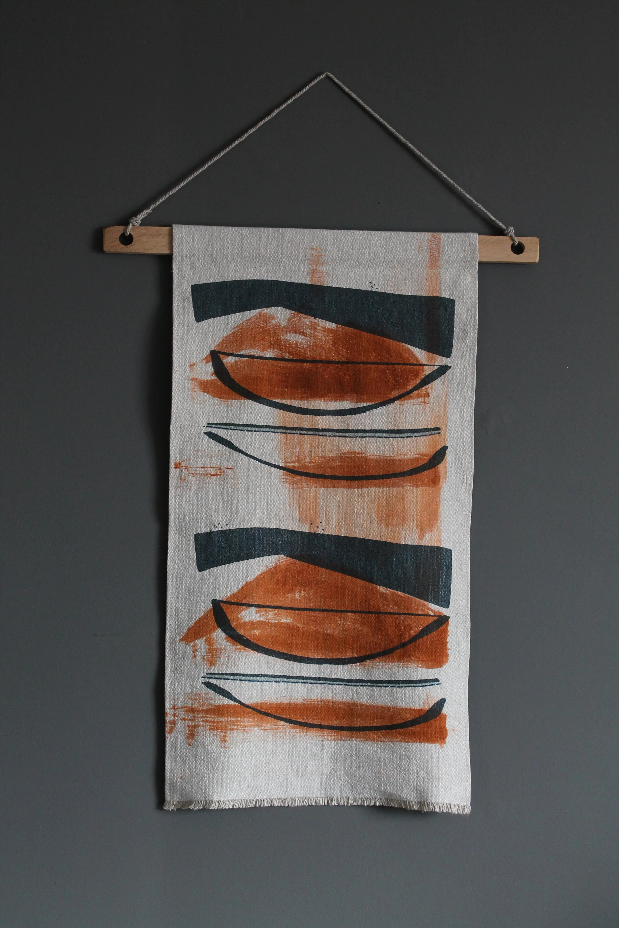 orange and blue wall hanging full on front view.JPG