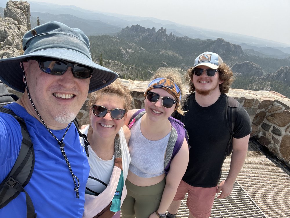 Family selfie at the top