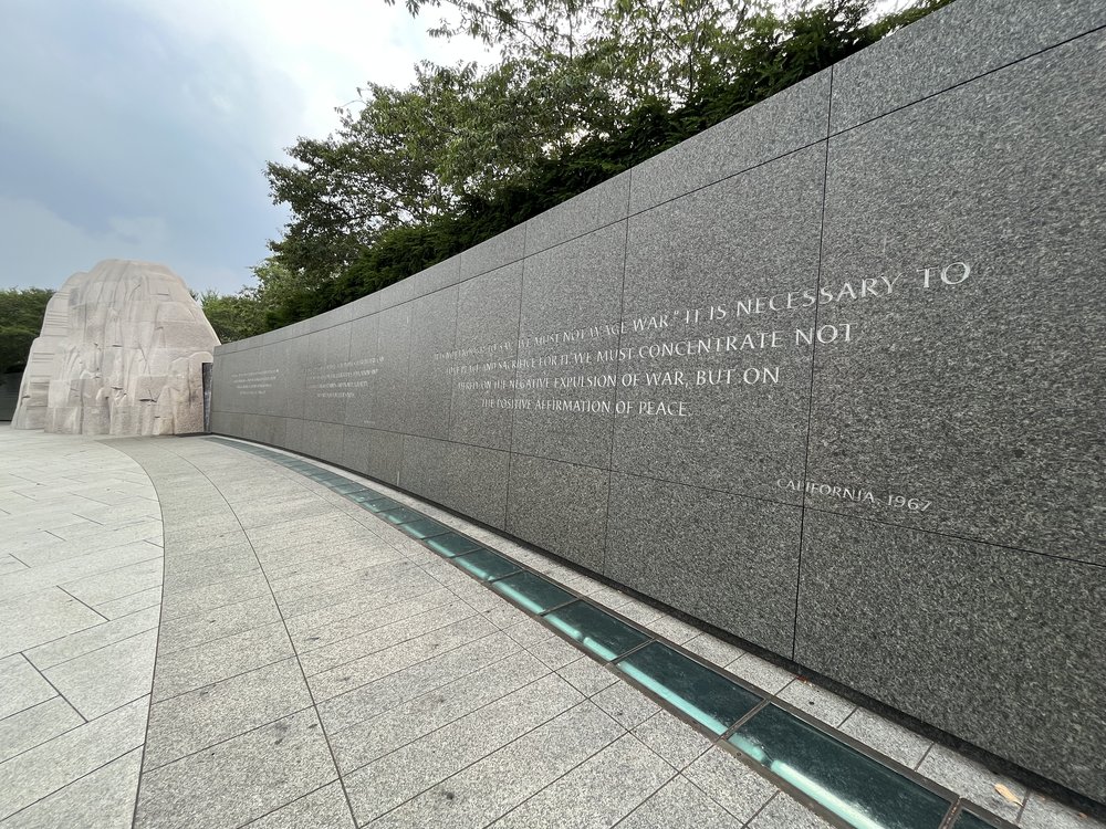 Dr. King's quotes along the memorial - so cool