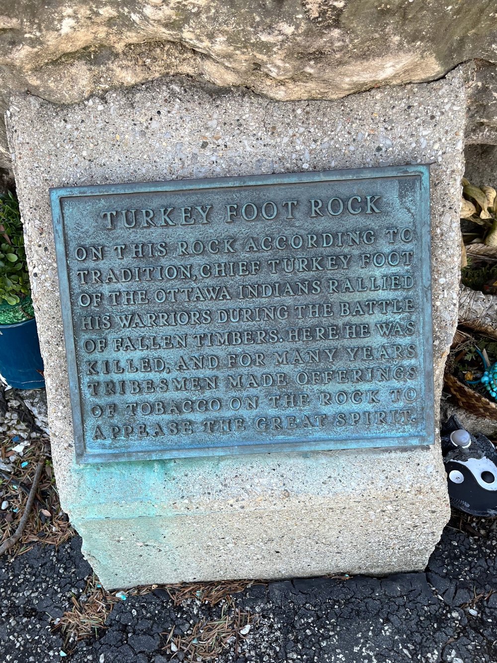Turkey Foot Rock plaque