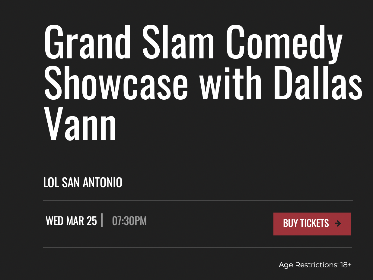 Grand Slam Comedy Showcase (San Antonio, TX)