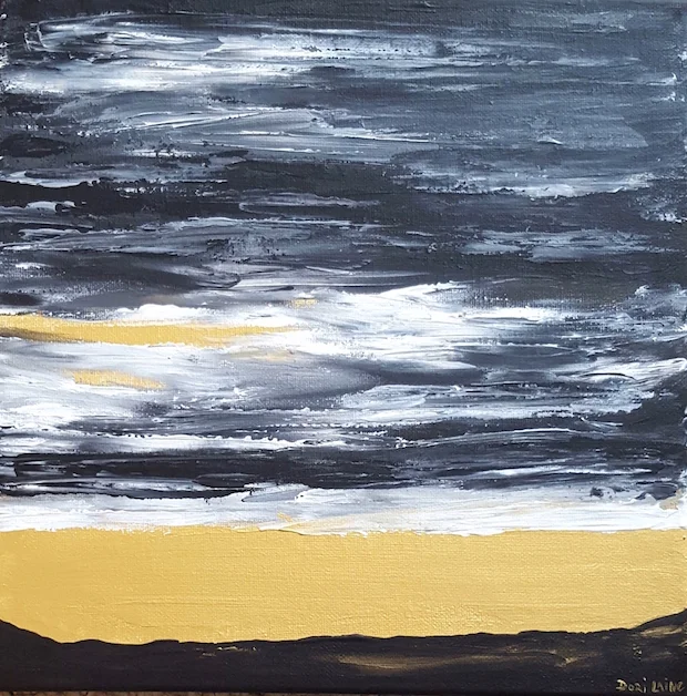 Black + Gold Sunset I | 12" x 12"