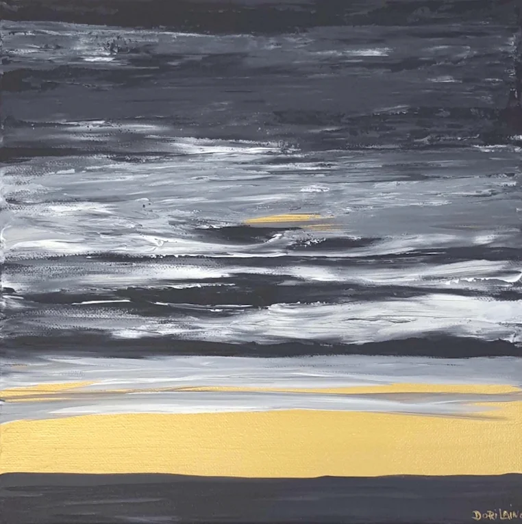 Black + Gold Sunset II | 12" x 12"