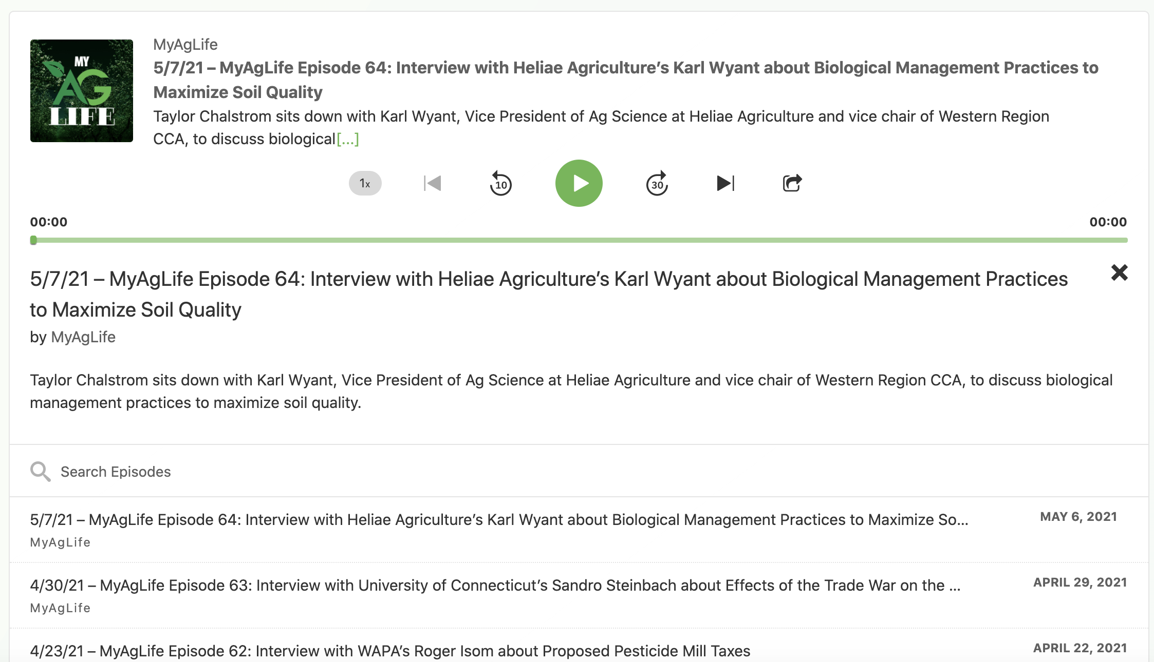 Vice Chair Karl Wyant featured in My Ag Life Podcast