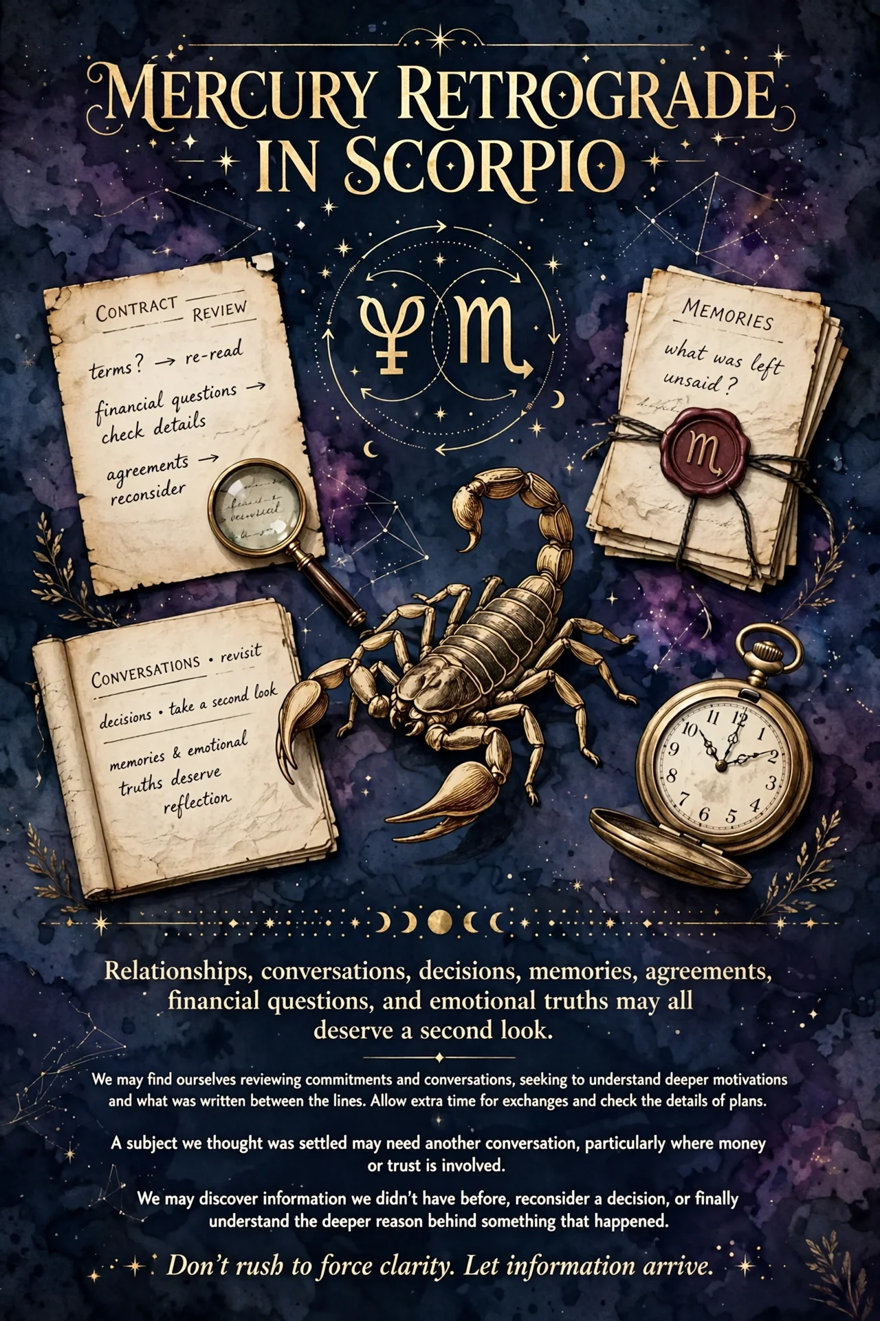 Mercury Rx in Scorpio (24 Oct ~ 13 Nov)