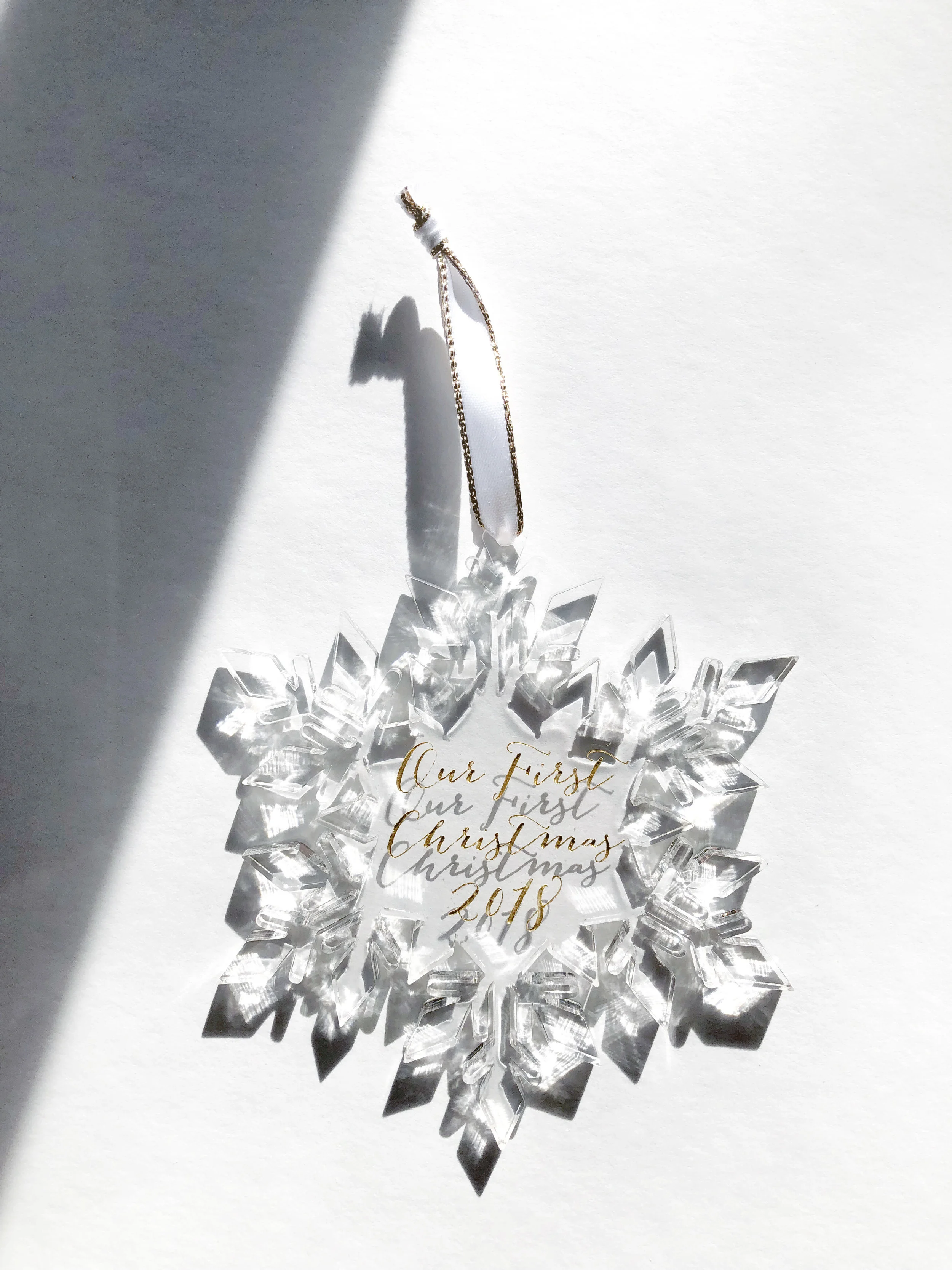 "Our First Christmas" Snowflake Ornament