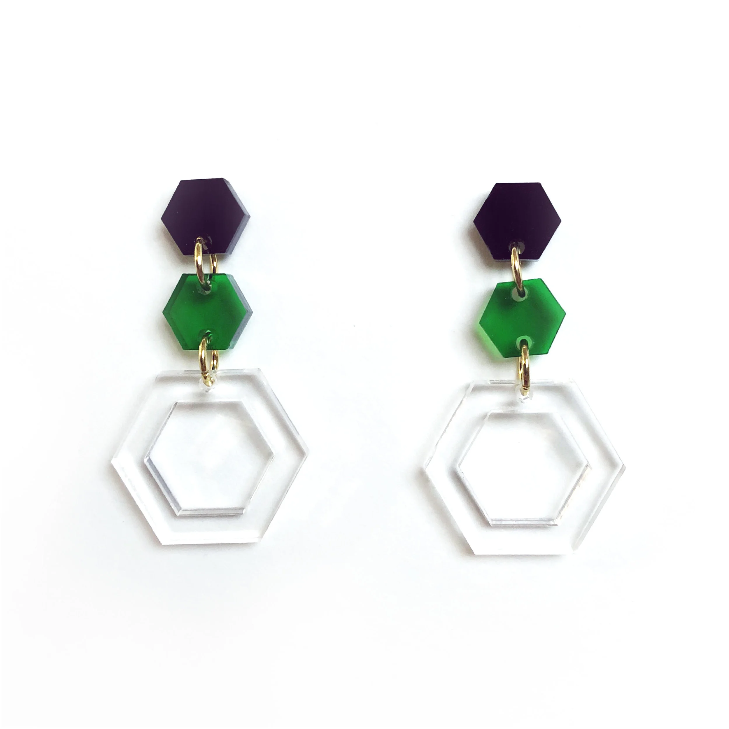 Hexagon Dangle Earrings