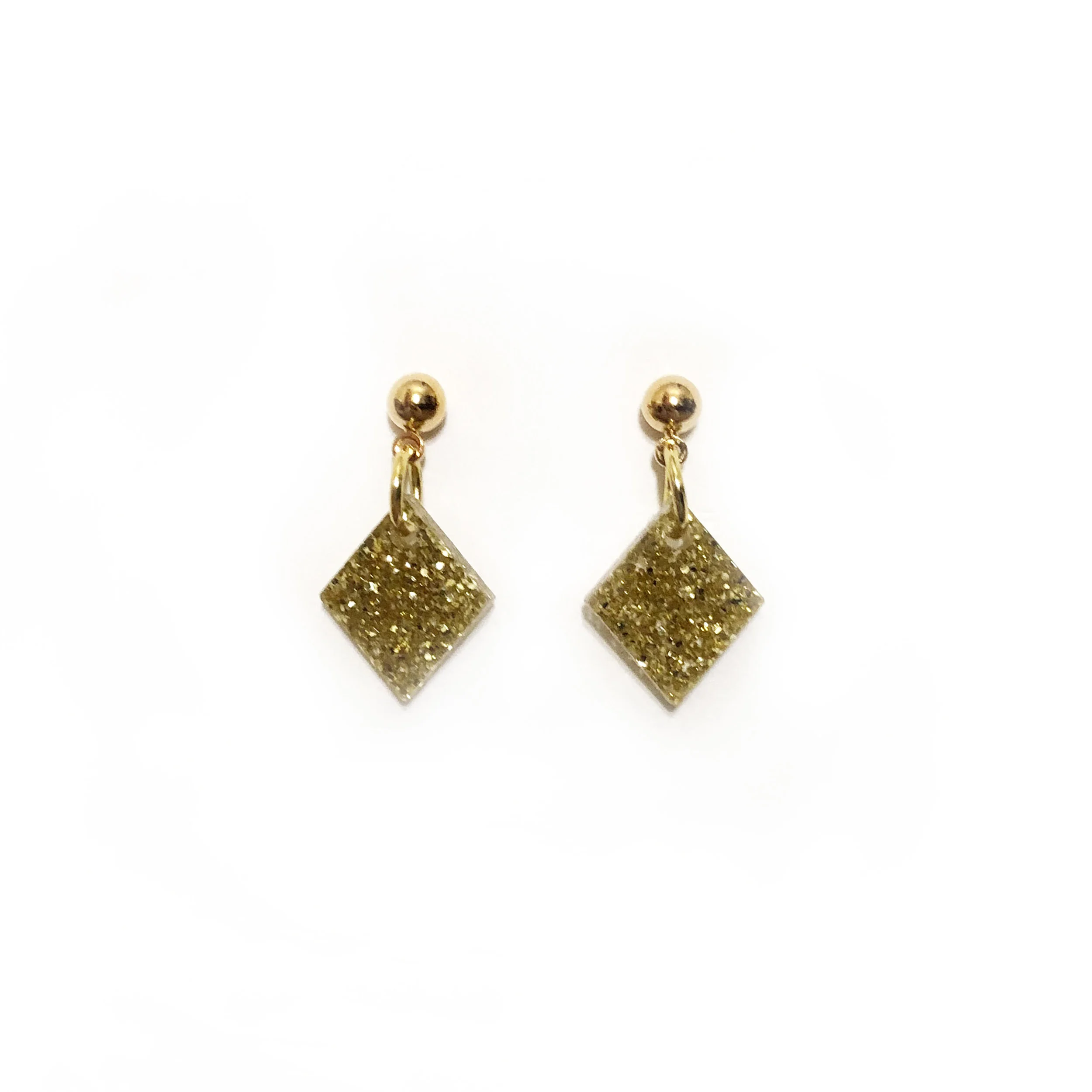 Gold Rhombus Earrings