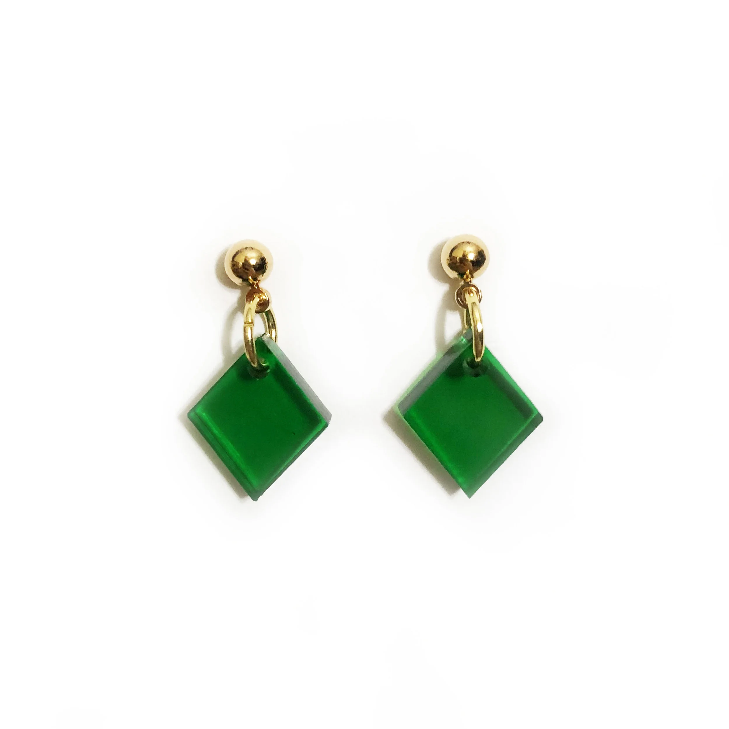 Emerald Rhombus Earrings