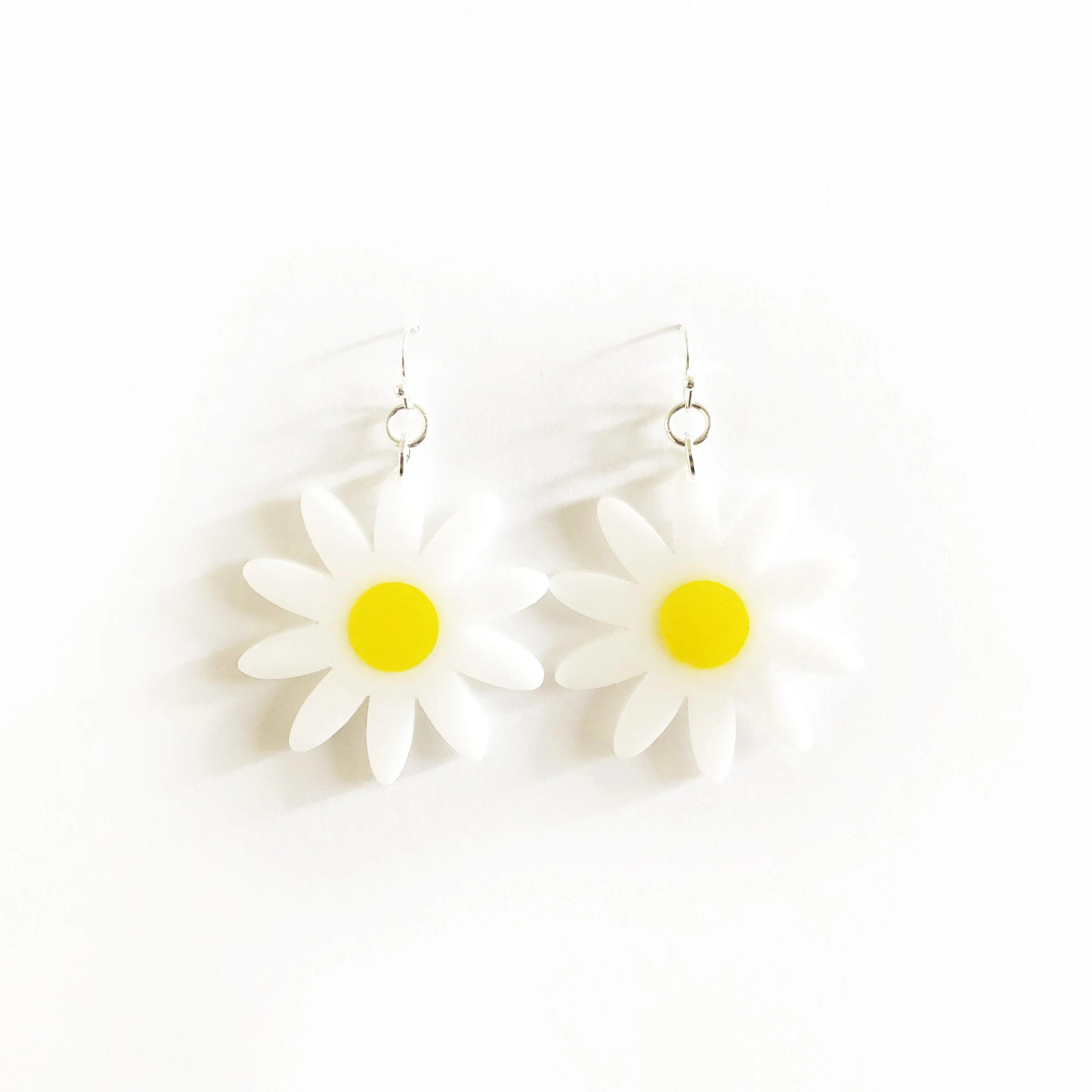 White Daisy Earrings
