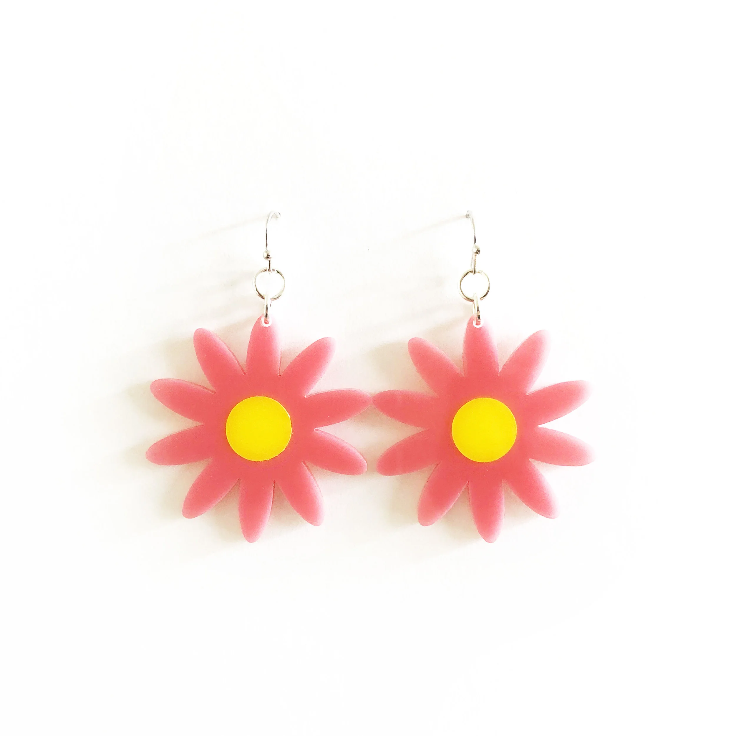 Pink Daisy Earrings