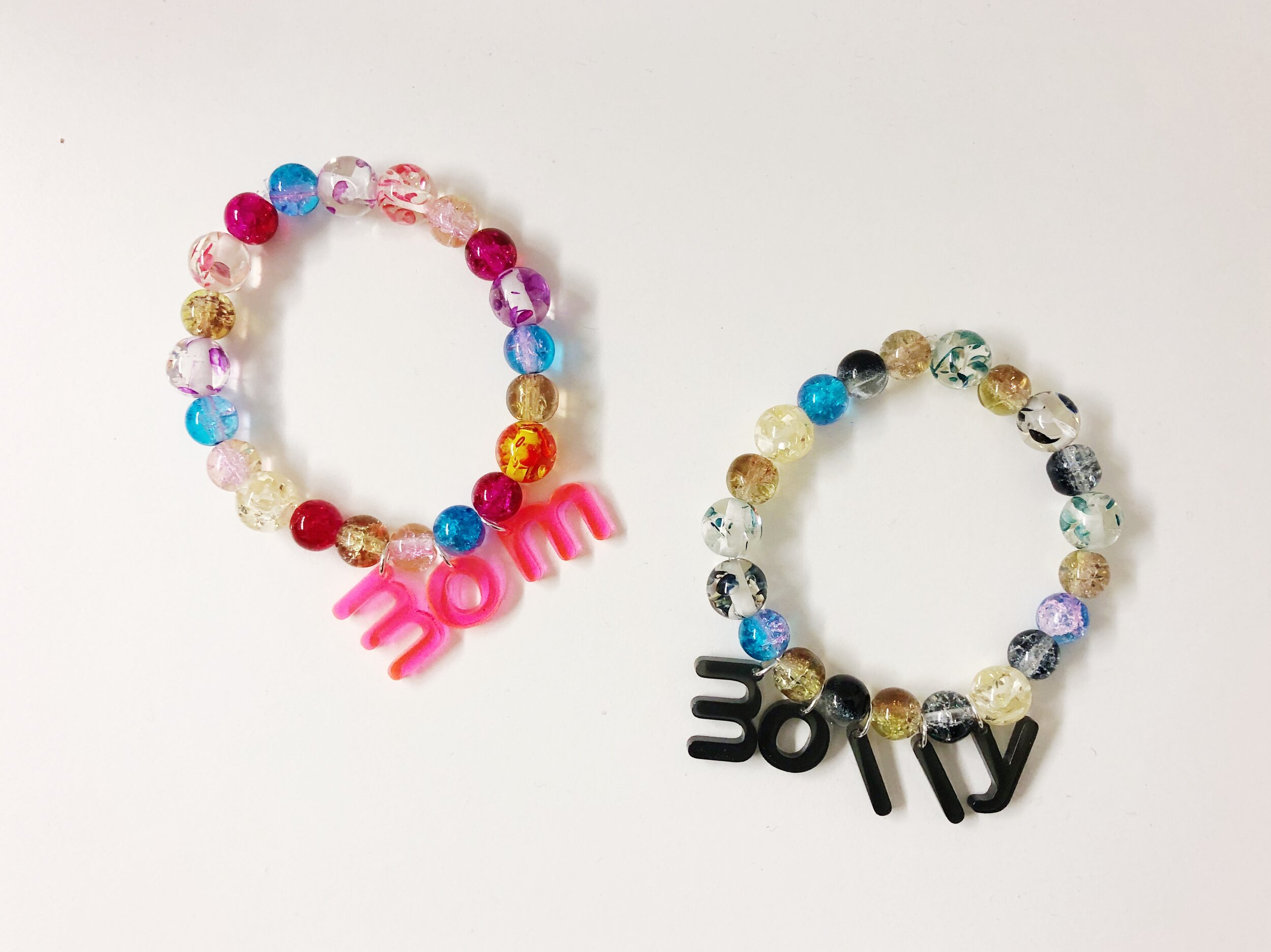 Custom Name Bracelet Kit in glass for Kids 