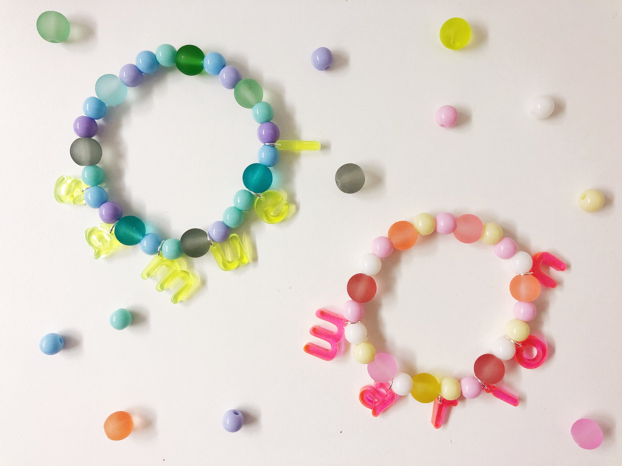 Custom Name Bracelet Kit for Kids in Neon