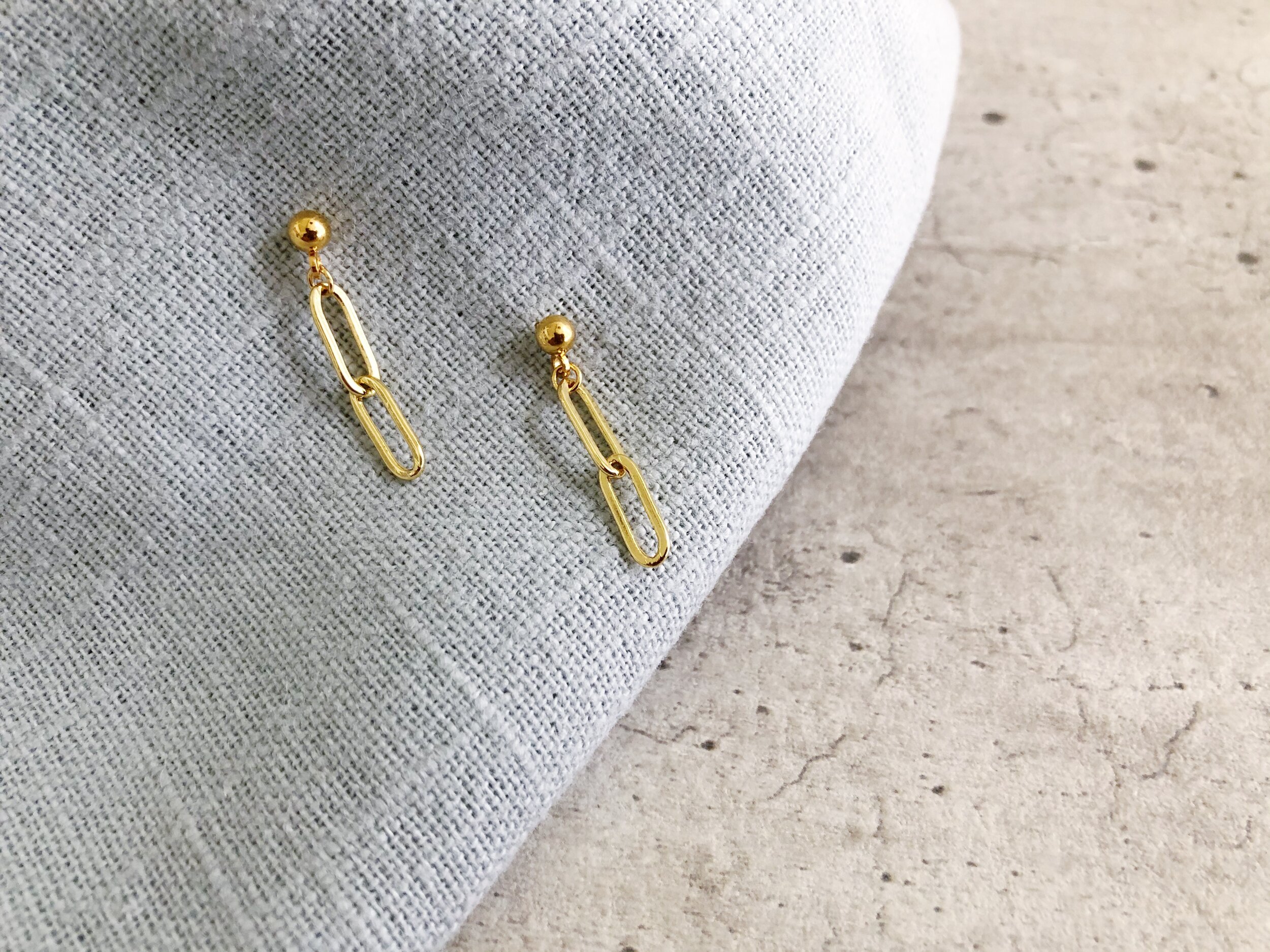 Gold Link Earrings