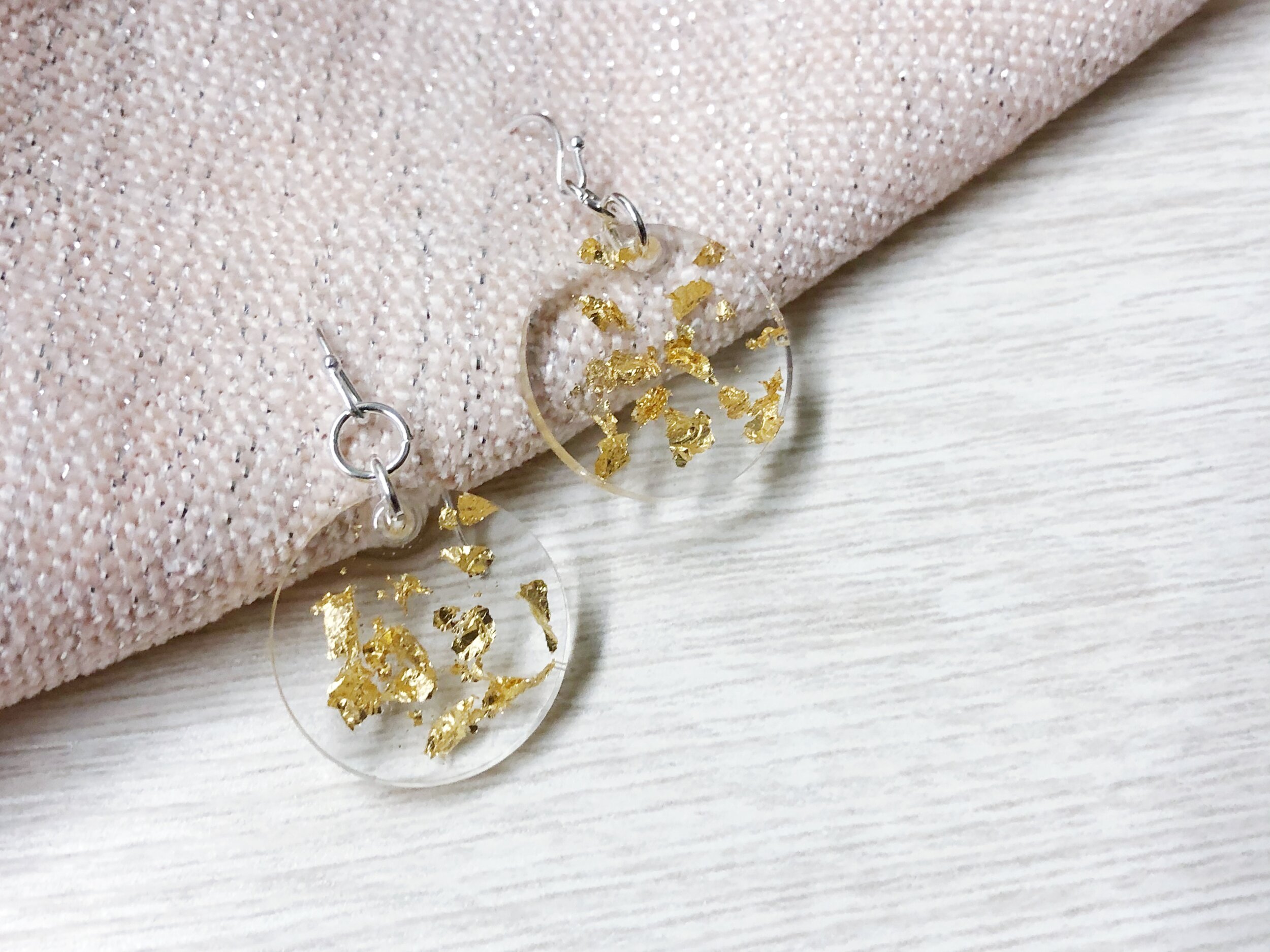 Gold Flake Coin Earrings