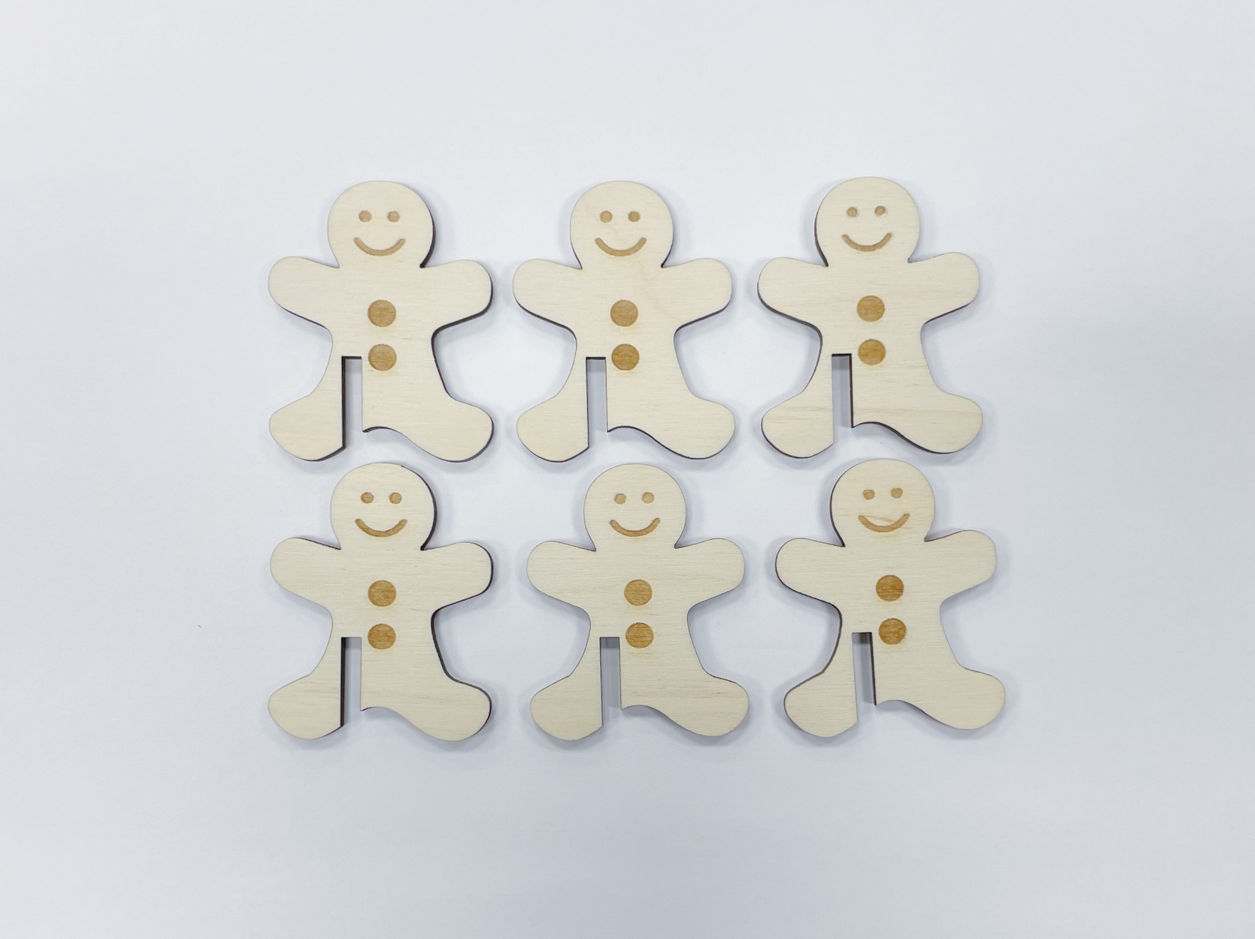 Wooden Gingerbread Man Drink Tags
