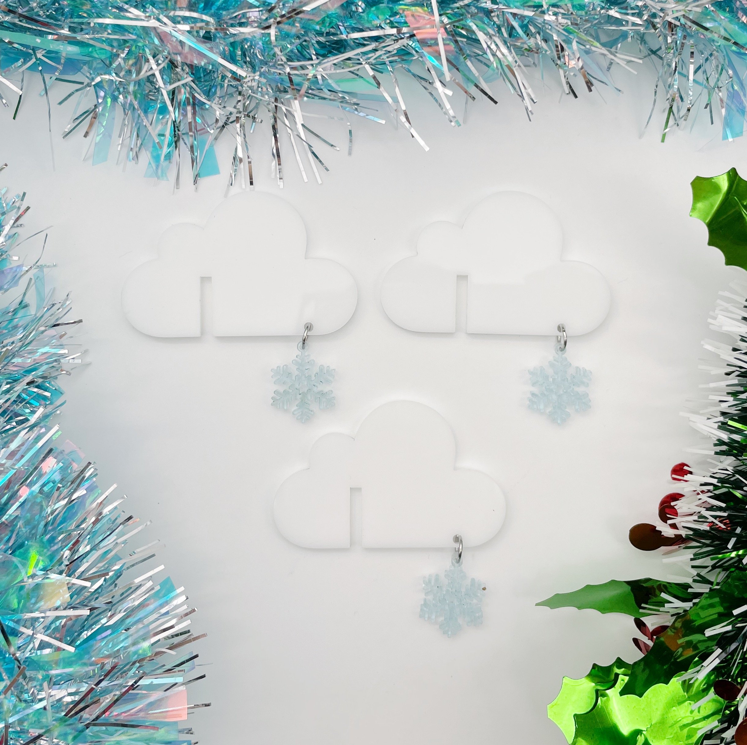 Cloud and Snowflake Drink Tags