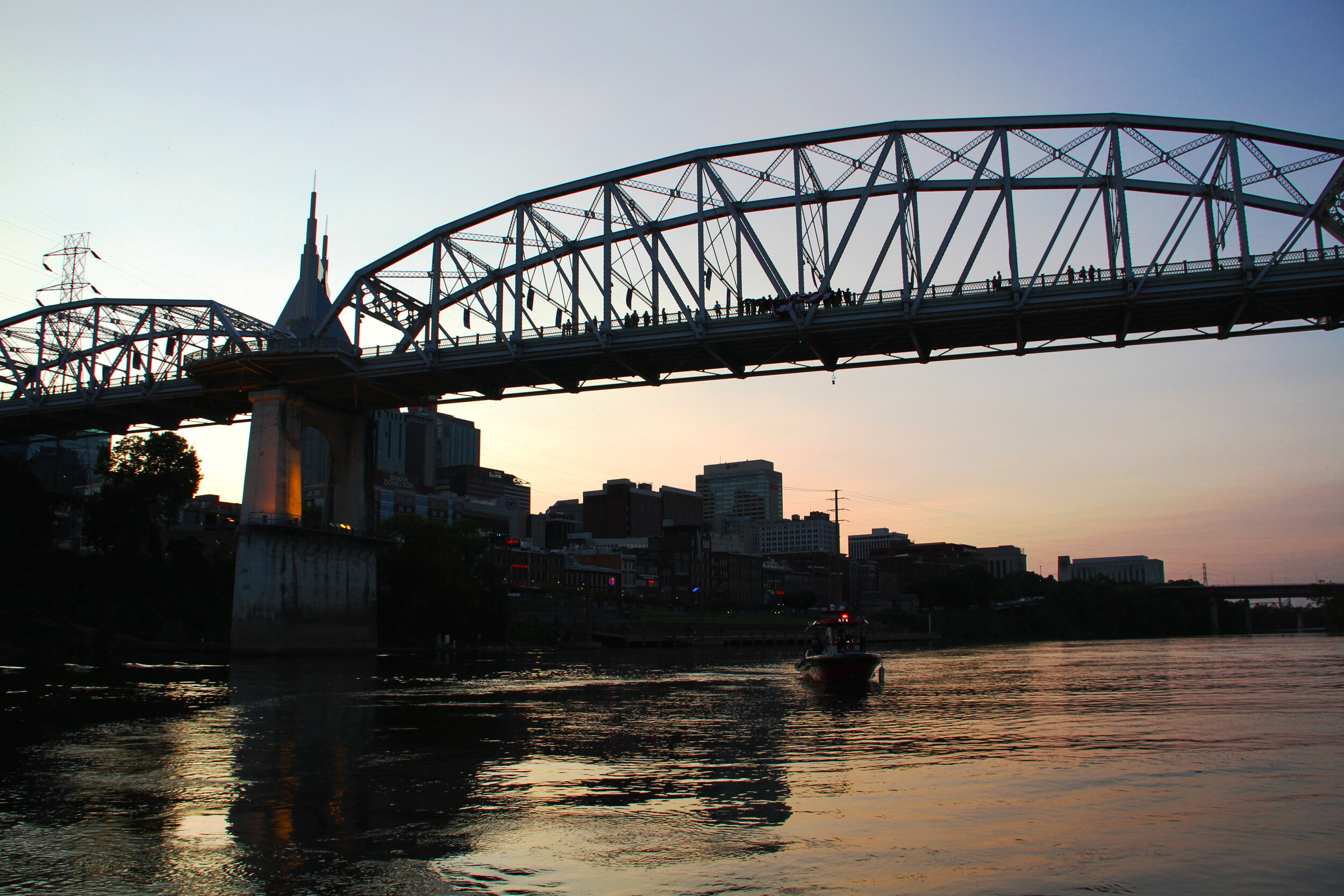  2020 9/11 Flag Tribute on Nashville Walking Bridge – 9/11 REMEMBERED 2020 – Photo: Cierra Mazzola – All Rights Reserved 