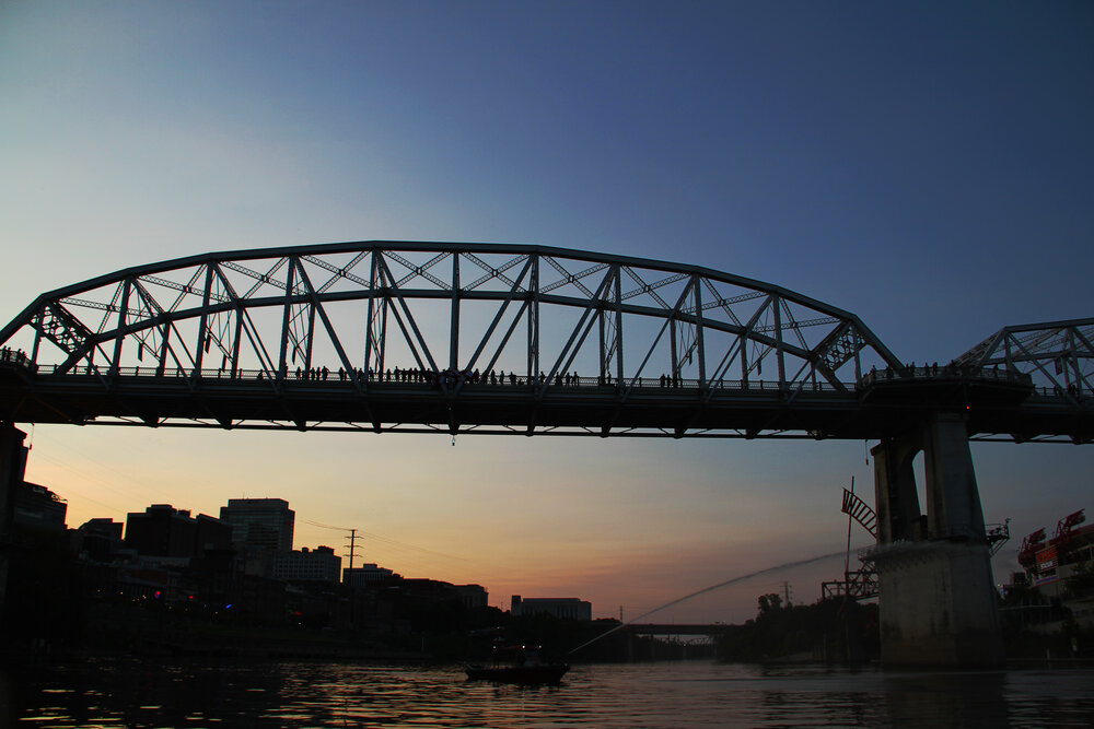  2020 9/11 Flag Tribute on Nashville Walking Bridge – 9/11 REMEMBERED 2020 – Photo: Cierra Mazzola – All Rights Reserved 