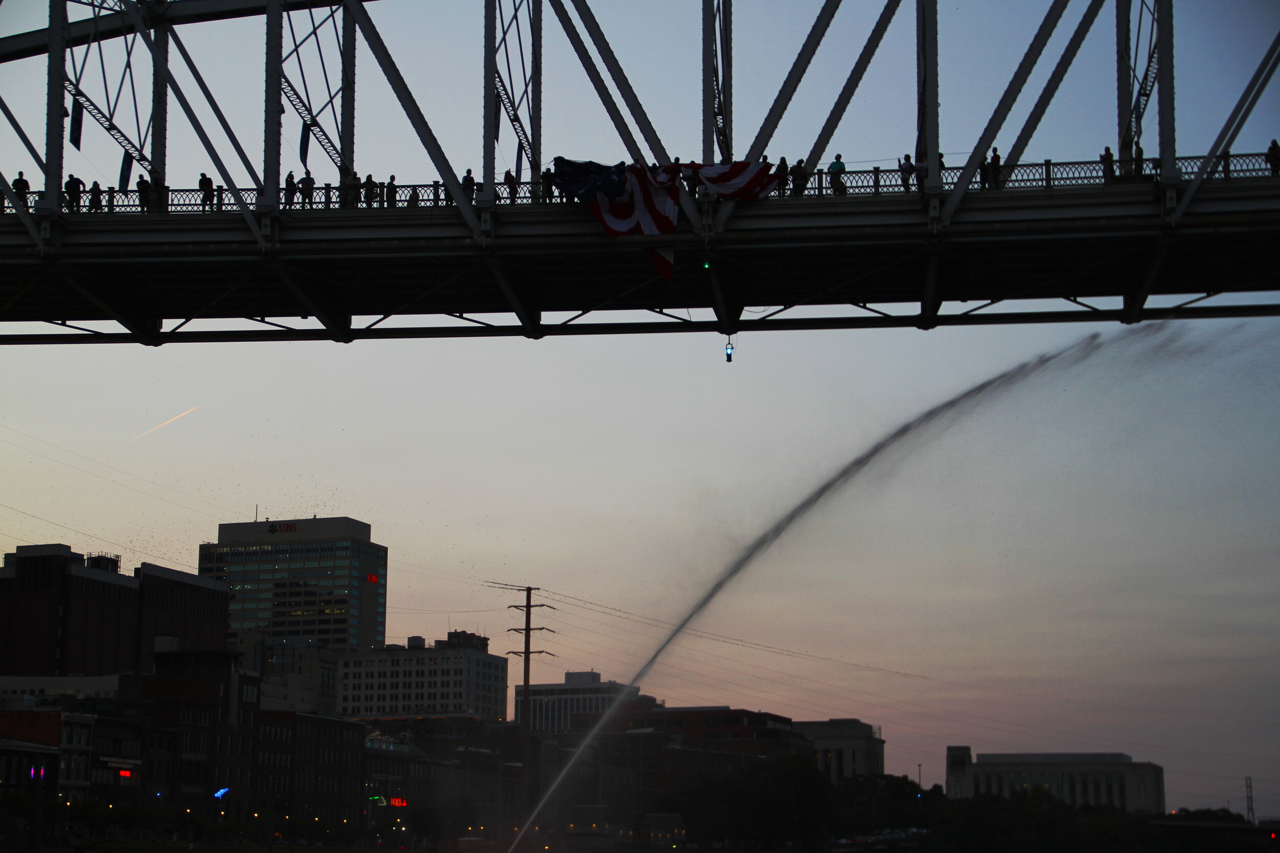  2020 9/11 Flag Tribute on Nashville Walking Bridge – 9/11 REMEMBERED 2020 – Photo: Cierra Mazzola – All Rights Reserved 