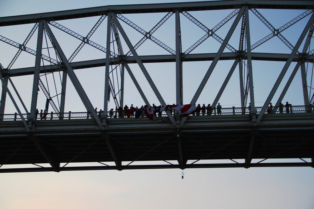  2020 9/11 Flag Tribute on Nashville Walking Bridge – 9/11 REMEMBERED 2020 – Photo: Cierra Mazzola – All Rights Reserved 