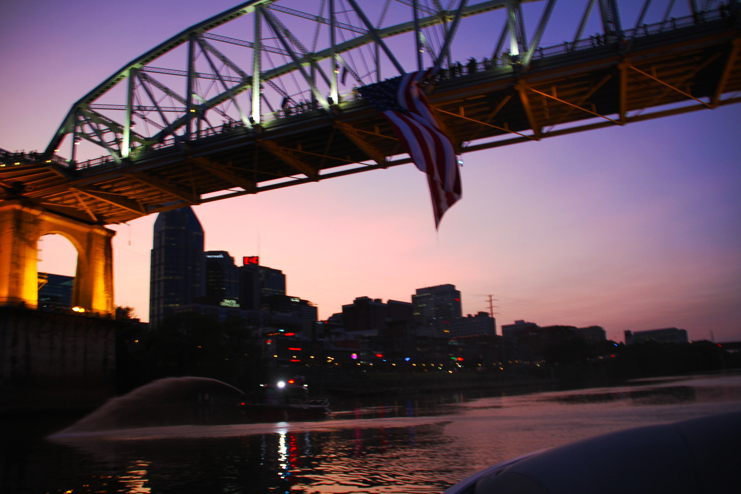  2020 9/11 Flag Tribute on Nashville Walking Bridge – 9/11 REMEMBERED 2020 – Photo: Cierra Mazzola – All Rights Reserved 