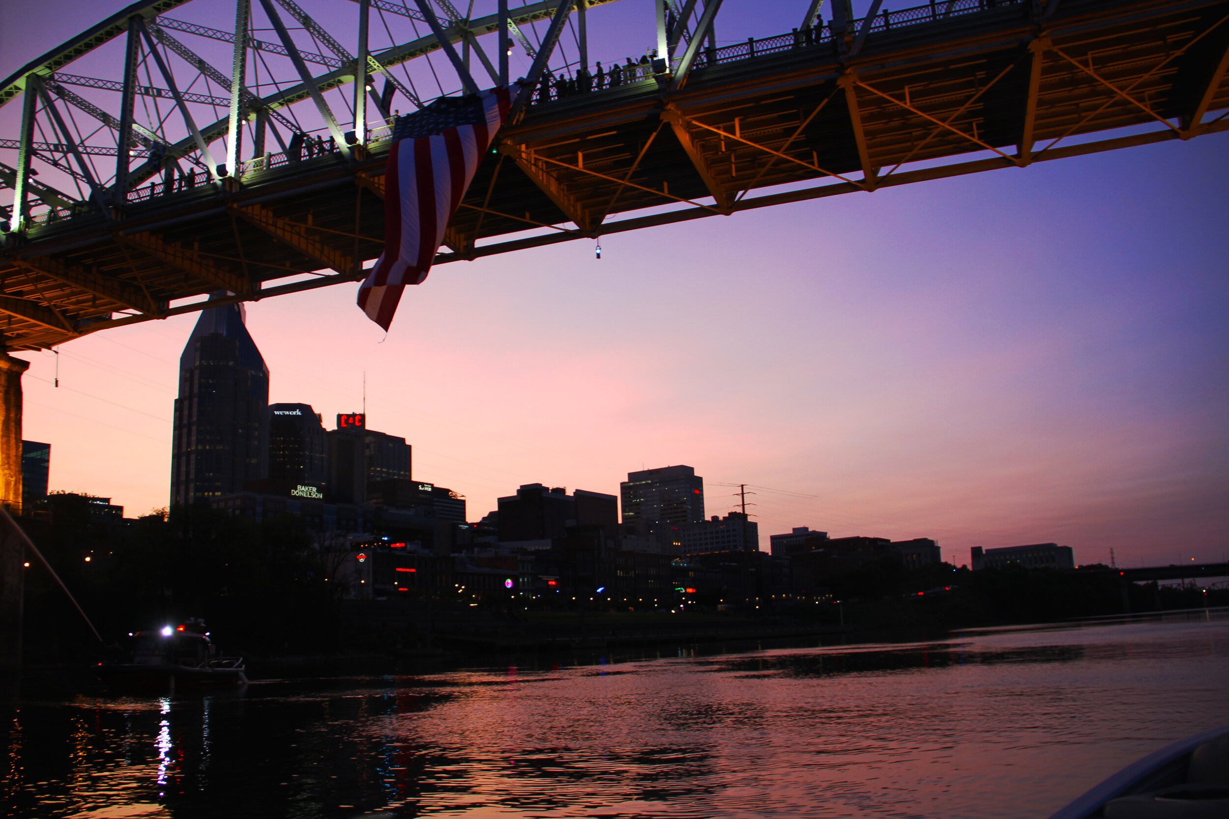  2020 9/11 Flag Tribute on Nashville Walking Bridge – 9/11 REMEMBERED 2020 – Photo: Cierra Mazzola – All Rights Reserved 