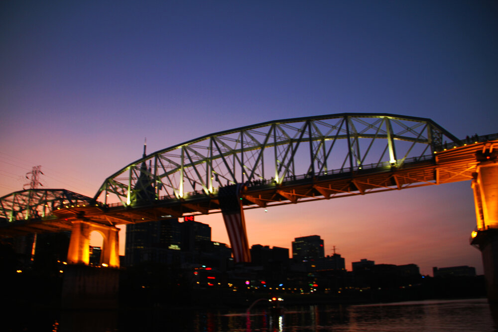  2020 9/11 Flag Tribute on Nashville Walking Bridge – 9/11 REMEMBERED 2020 – Photo: Cierra Mazzola – All Rights Reserved 