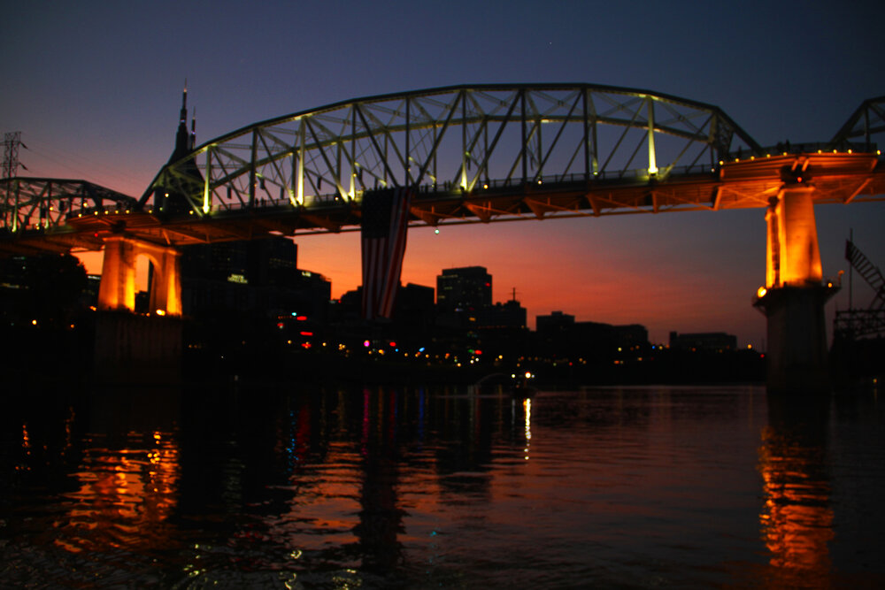  2020 9/11 Flag Tribute on Nashville Walking Bridge – 9/11 REMEMBERED 2020 – Photo: Cierra Mazzola – All Rights Reserved 