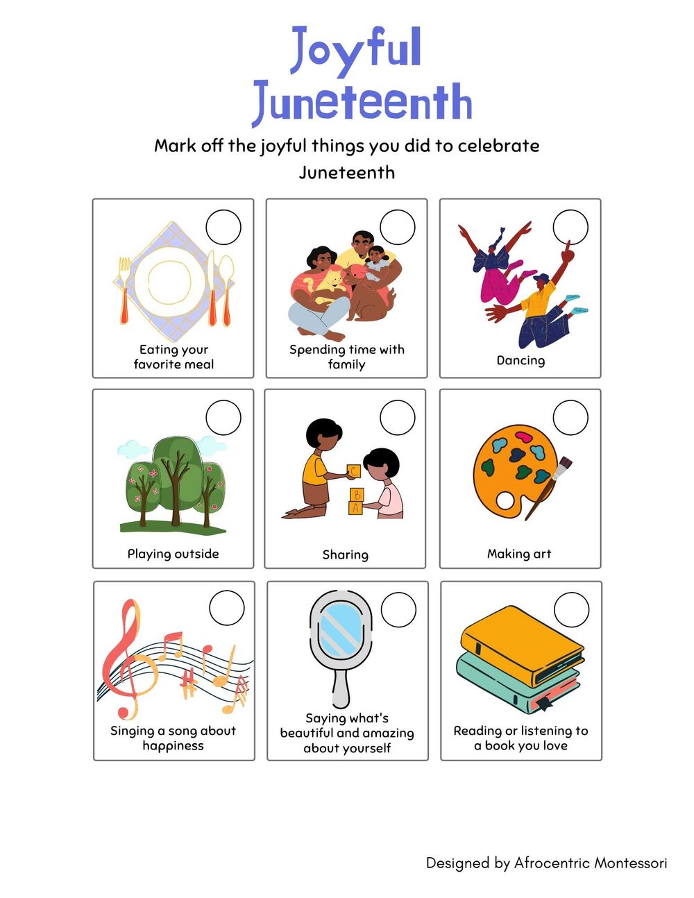 juneteenth joy activity pack afrocentric montessori