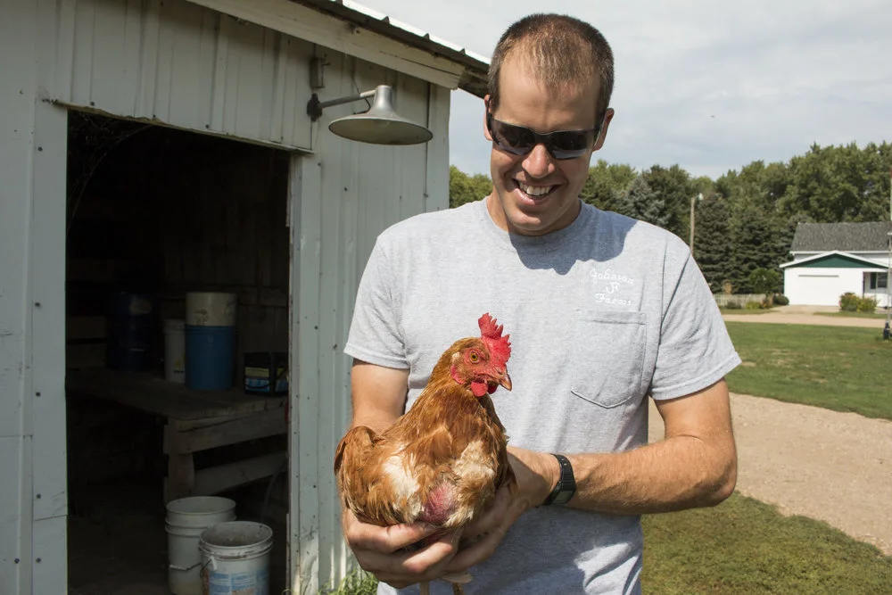 Aaron LOVES him some chicken.