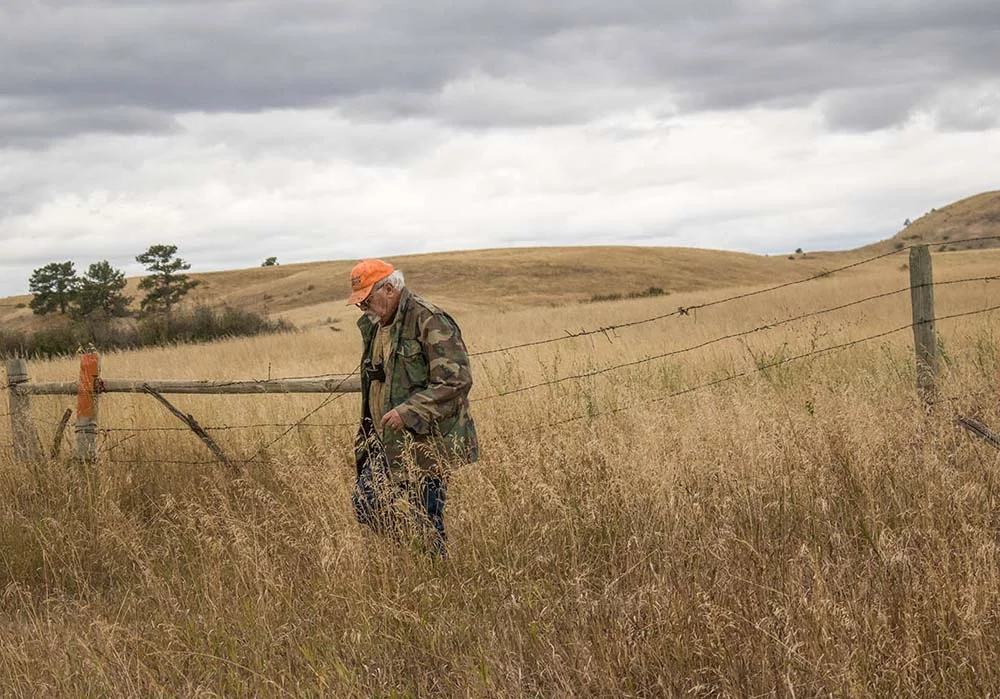  Gilles Stockton on a home pasture in Grass Range, Montana.  