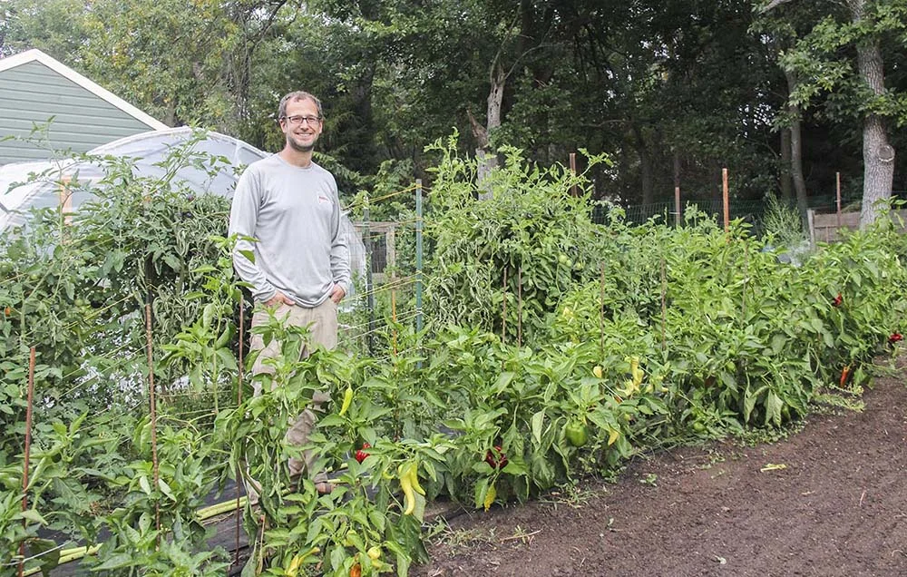   Market gardener Ian Caselli at his home in Sioux Falls, South Dakota.  