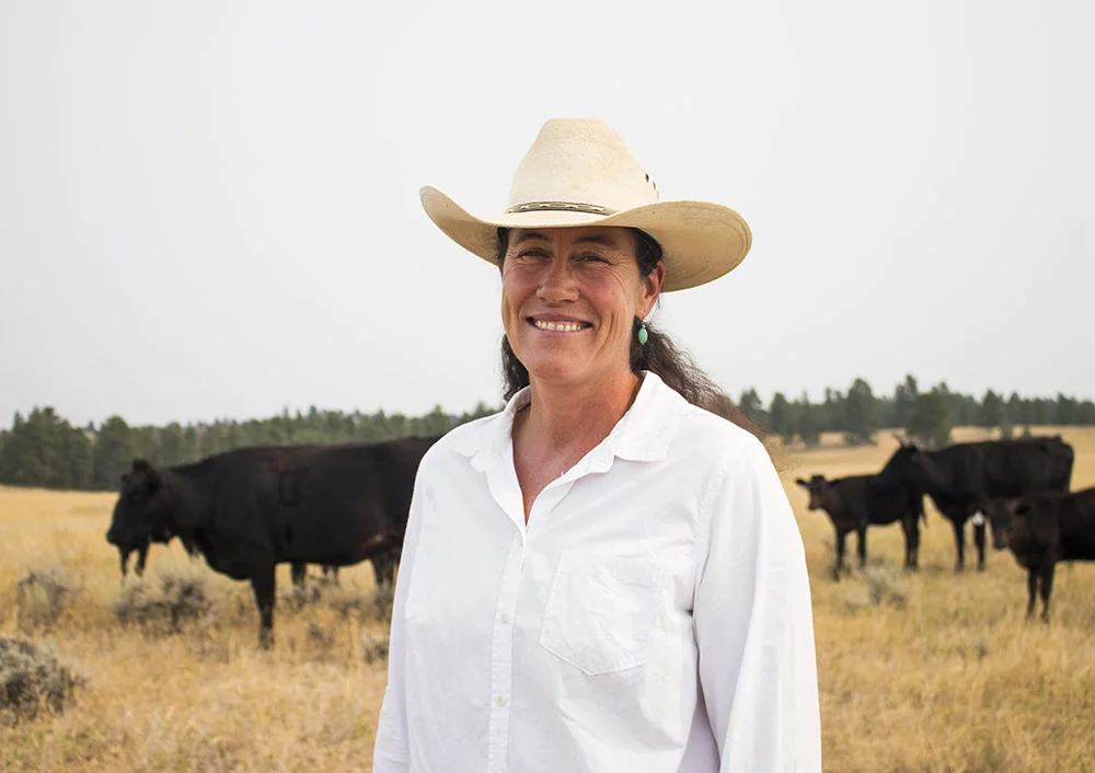 Jeanie out on pasture in Birney, Montana with her Wagyu herd. “I think customers and producers need to work together. We’ve got to be willing to make choices for our health and our children; food is so linked to our health..." says Jeanie Alderson.