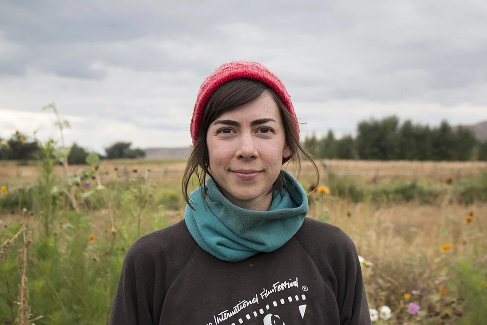   Farmhand Stephanie Rael at Peaceful Belly Farms in Boise, Idaho.  