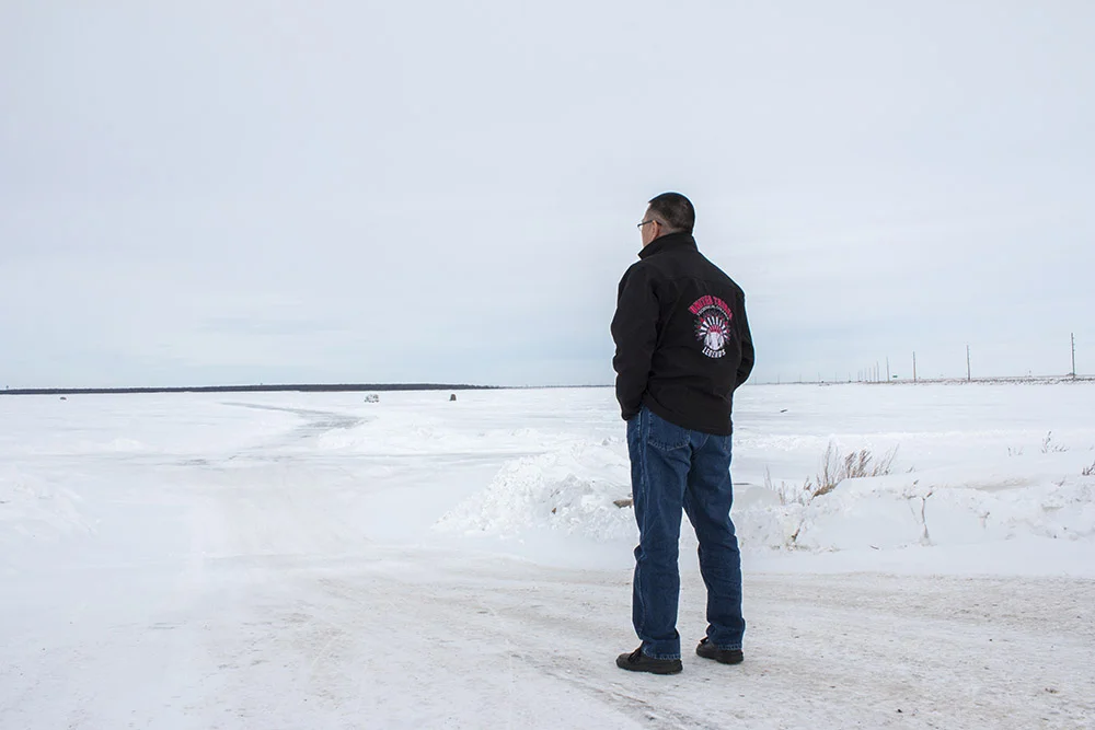   Doug looks out across the frozen lake.  