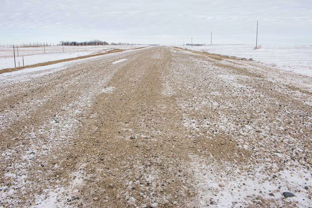 Gravel roads in Pelican Lake Township.