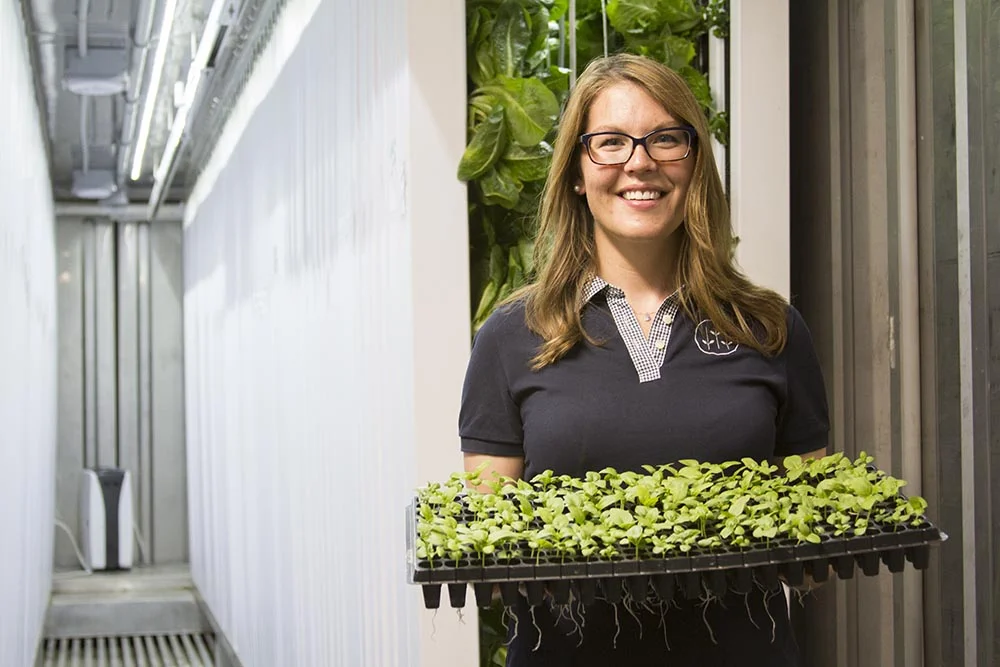 Brittany Moreland at her farm in Luther, Montana.