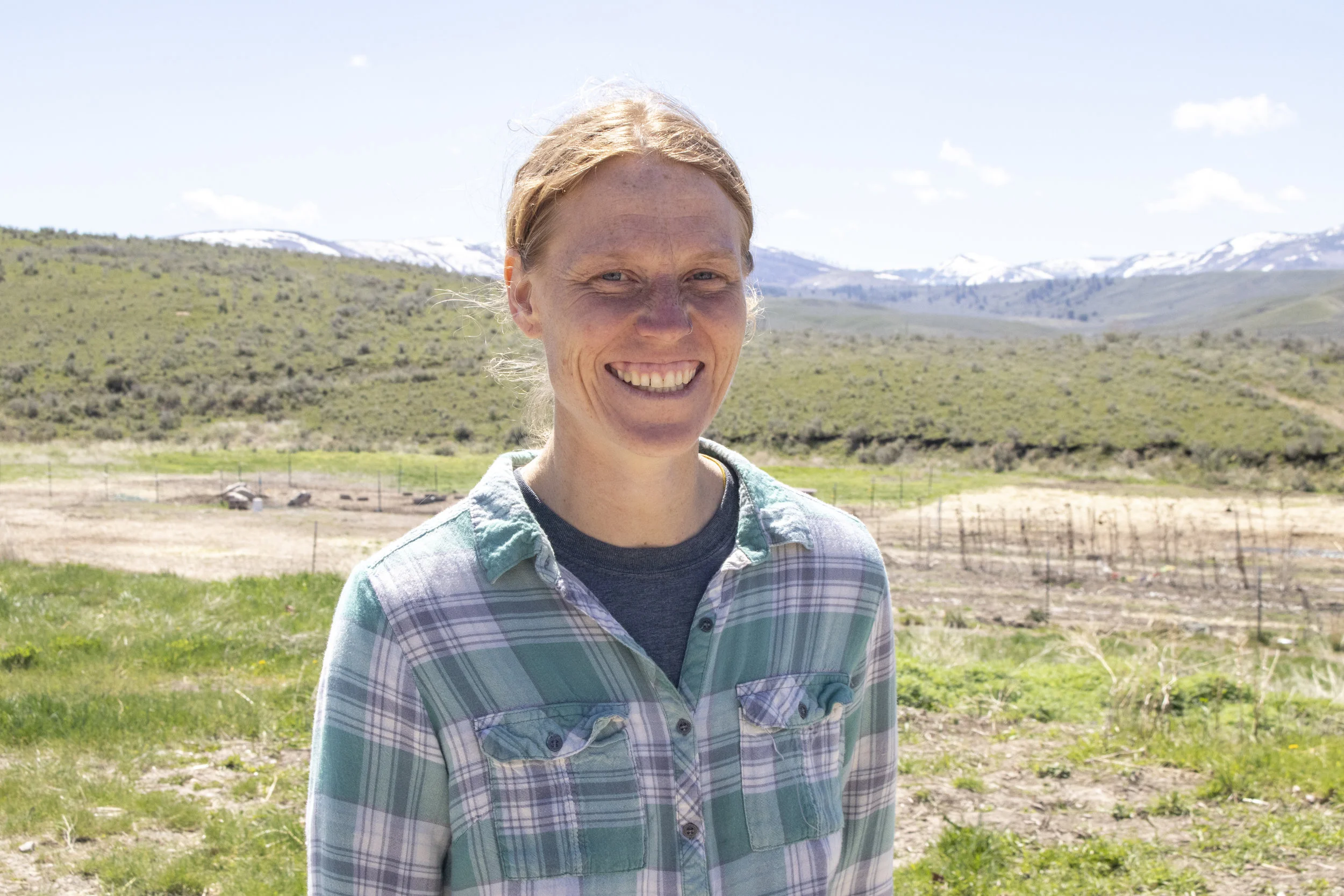   Farmer Amy Young at Young Roots Farm in Baker City, Oregon. Young Roots Farm is a small, ever-diversifying, woman-owned and operated farm raising food mindfully for family and community.  