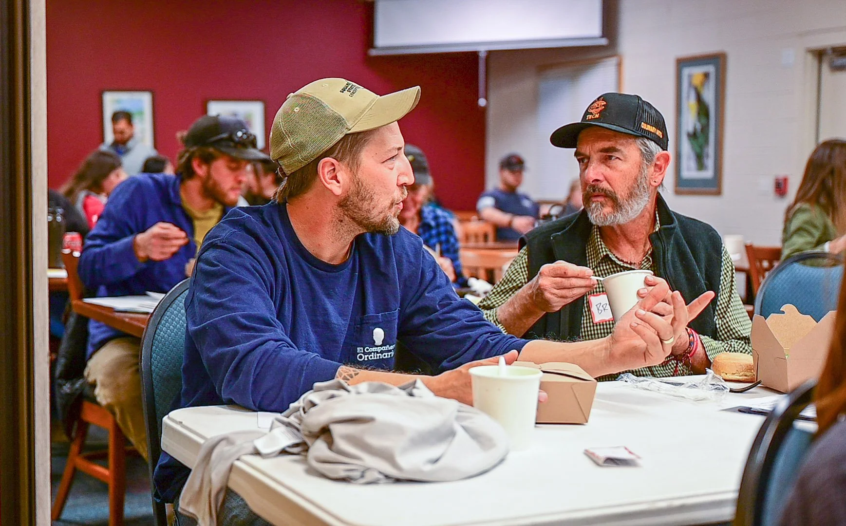    Participants networked and shared experiences during the dinner break, which a local farm provided.   