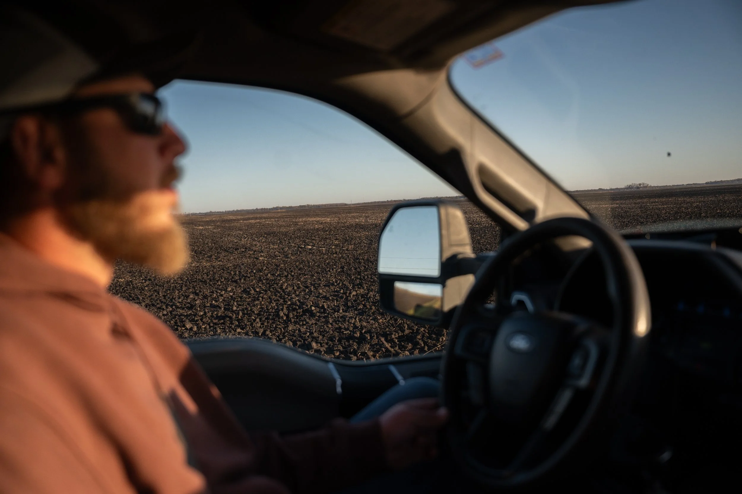  Dylan Johnson driving through the area where the CAFO is proposed to go in.  