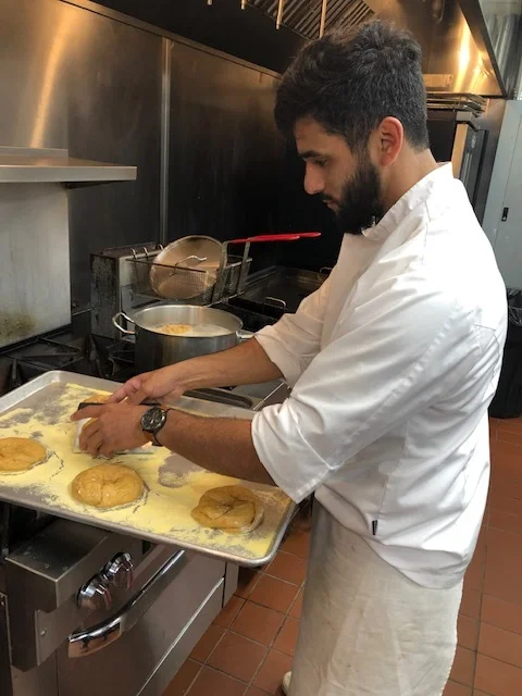 Chef Hector making bagels at Project 658.