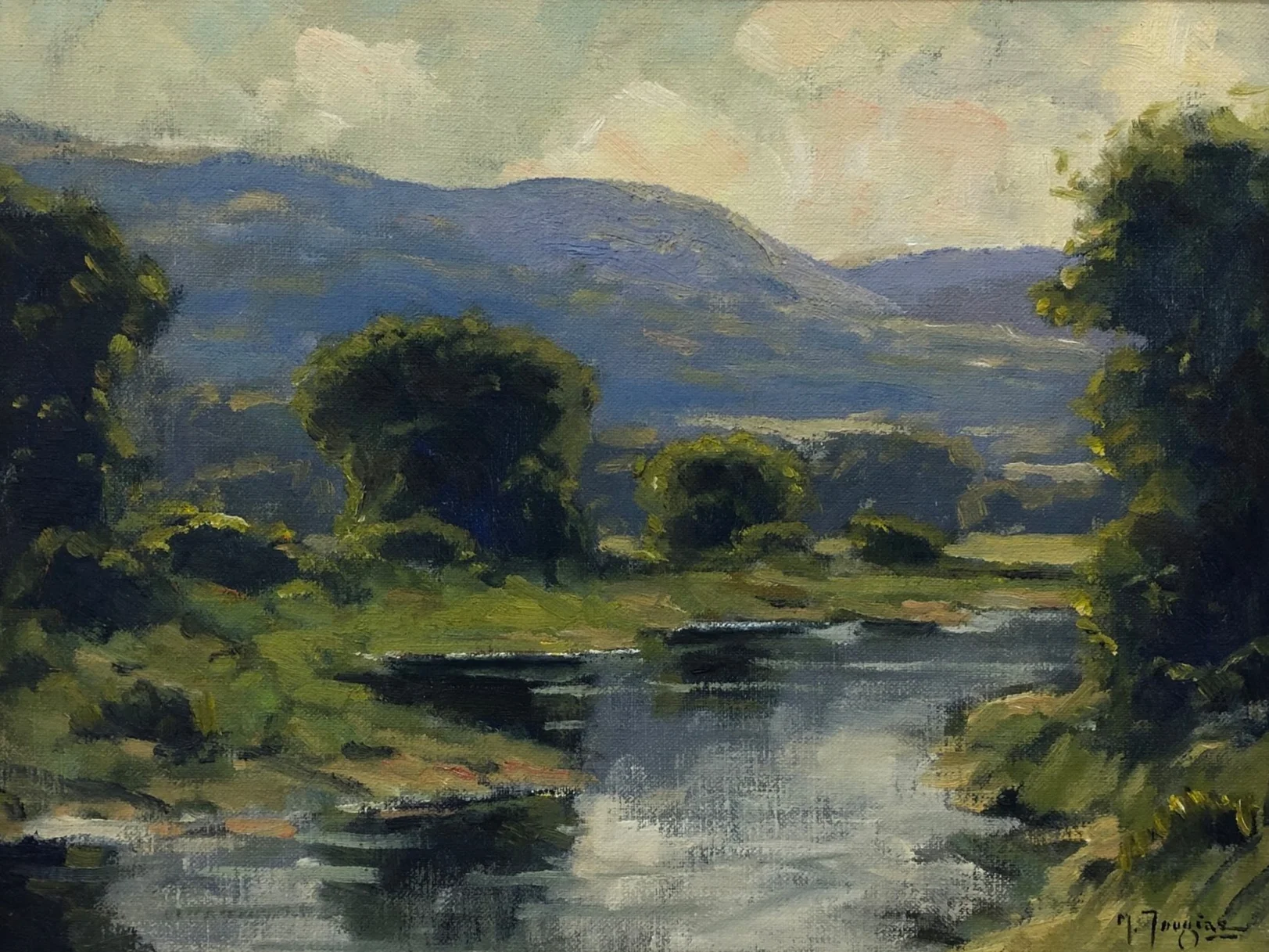 Mark Tougias River View Oil on canvas 12 x 16 in.
