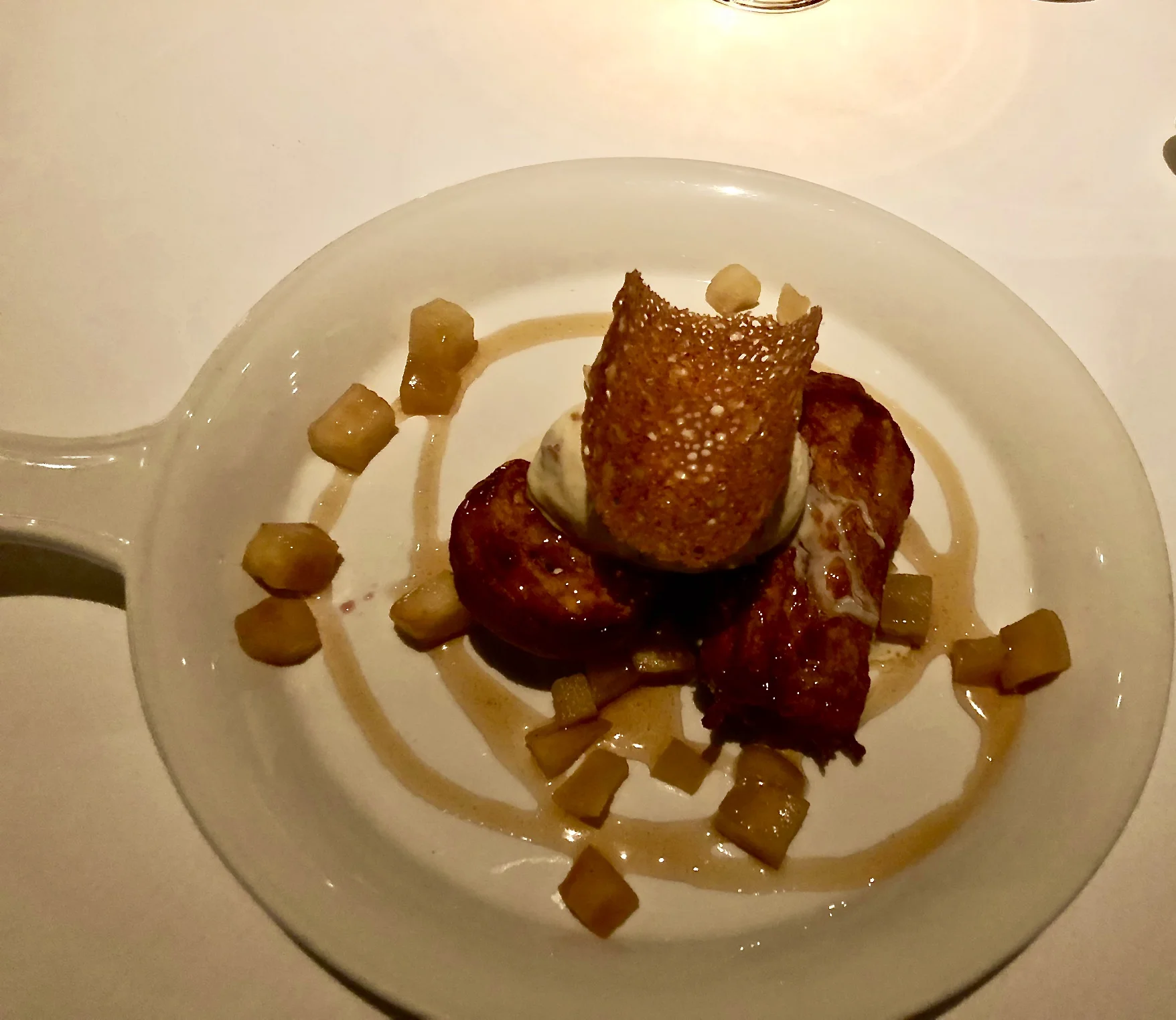 THE 6 A.M. SPECIALBrioche French Toast, Maple-Bacon Ice Cream, Caramelized AppleAnd ZERO Calories…