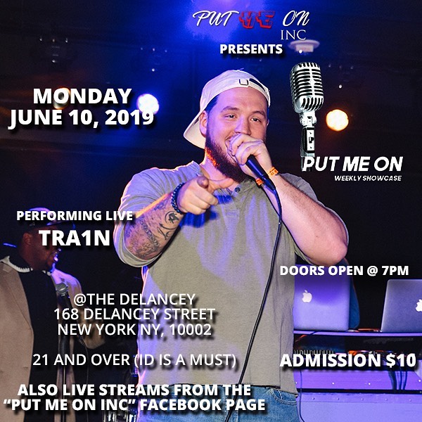 Pull up on your boy NEXT MONDAY 6/10 come out and see me perform live at The Delancey in NYC! The energy is crazy in there and the support from the other acts, @footworkmusic66 and #PutMeOnInc make for an amazing atmosphere! #AllAboard🚂 #TrainsComin