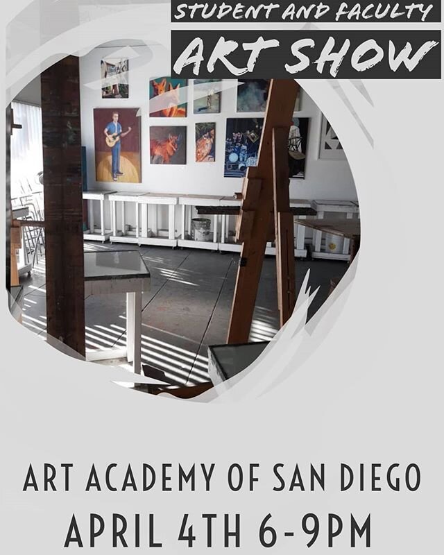 Our next Student/Faculty show will be April 4th from 6-9pm. We will be accepting work March 23rd-26th. Start thinking about what you would like to submit and make sure it is ready to hang!

#sandiegoart #art #artclasses #artist #sandiego #northparksd